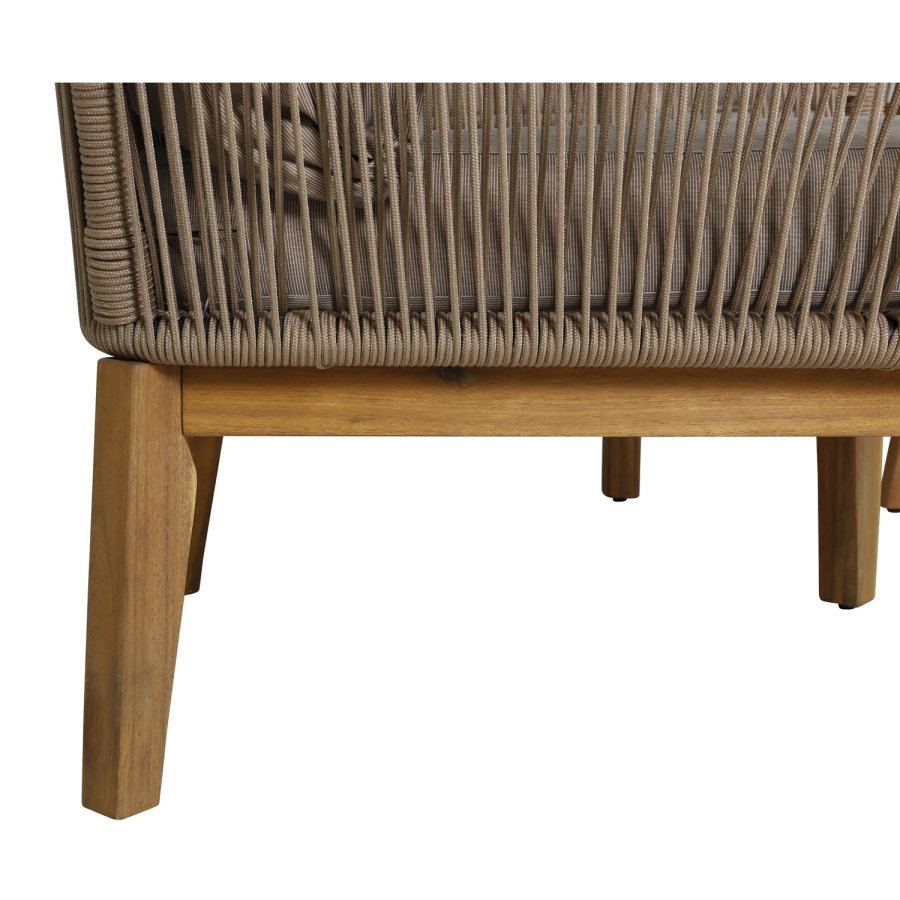 VENTURE DESIGN Chania sofast, m. brune hynder - brun reb, akacietr og stl