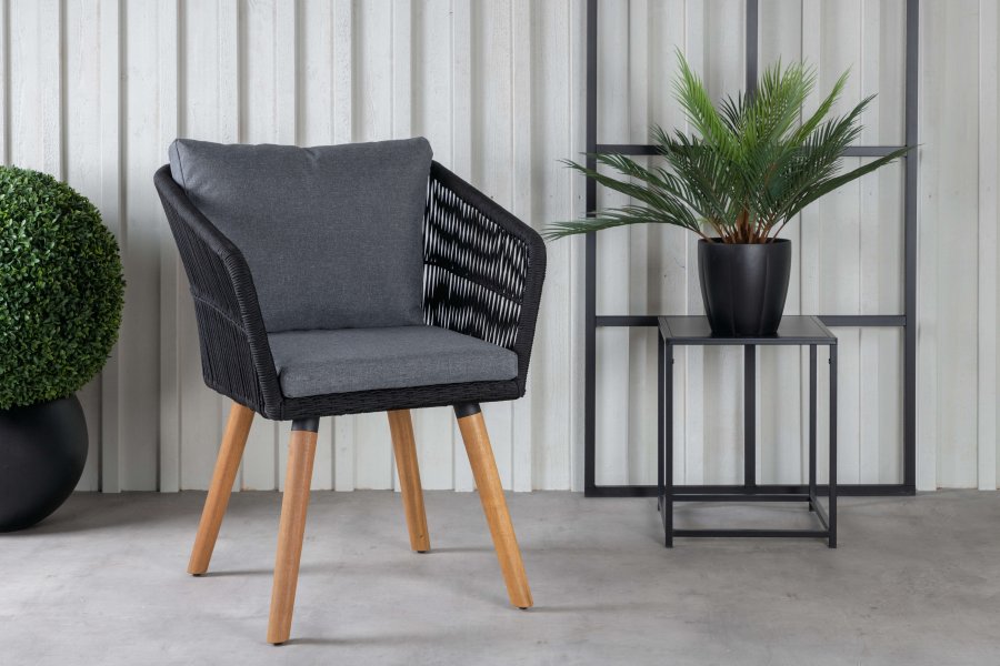 VENTURE DESIGN Chania - Armchair - Acacia/black