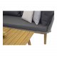VENTURE DESIGN Chania hjrne havesofa - natur akacietr og gr stl 