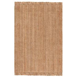 TEPPI 00022A gulvtppe m. frynser, rektangulr - natur jute (120x180)