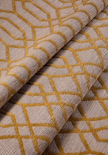 TEPPI 23037A gulvtppe m. mnster, rektangulr - gul jute og chenille (160x230)