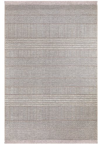 TEPPI 23041A gulvtppe m. mnster, rektangulr - creme jute og chenille (120x180)