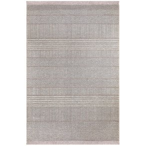 TEPPI 23041A gulvtppe m. mnster, rektangulr - creme jute og chenille (160x230)