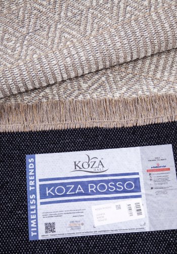 TEPPI 23041A gulvtppe m. mnster, rektangulr - creme jute og chenille (160x230)