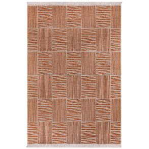 TEPPI 23043A gulvtppe m. mnster, rektangulr - orange jute og chenille (160x230)