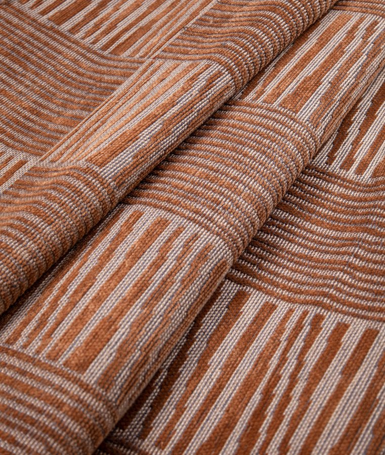 TEPPI 23043A gulvtppe m. mnster, rektangulr - orange jute og chenille (160x230)