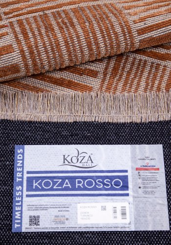 TEPPI 23043A gulvtppe m. mnster, rektangulr - orange jute og chenille (160x230)