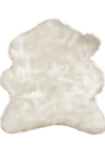 TEPPI Koyun Hall gulvtppe, organisk - hvid polyester (100x150)