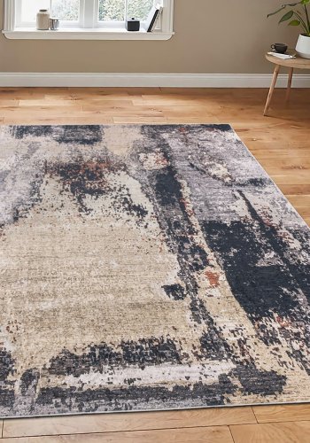 TEPPI 4004A gulvtppe, rektangulr - multifarvet fljl stof (180x290)