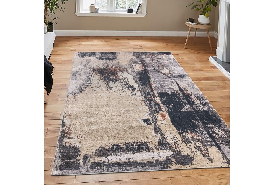 TEPPI 4004A gulvtppe, rektangulr - multifarvet fljl stof (180x290)