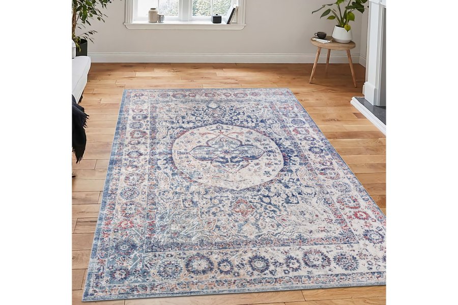 TEPPI 4013A gulvtppe, rektangulr - multifarvet fljl stof (180x290)