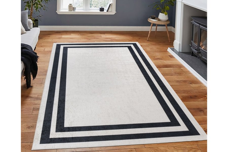 TEPPI 4020A gulvtppe m. mnster, rektangulr - multifarvet fljl stof (180x290)