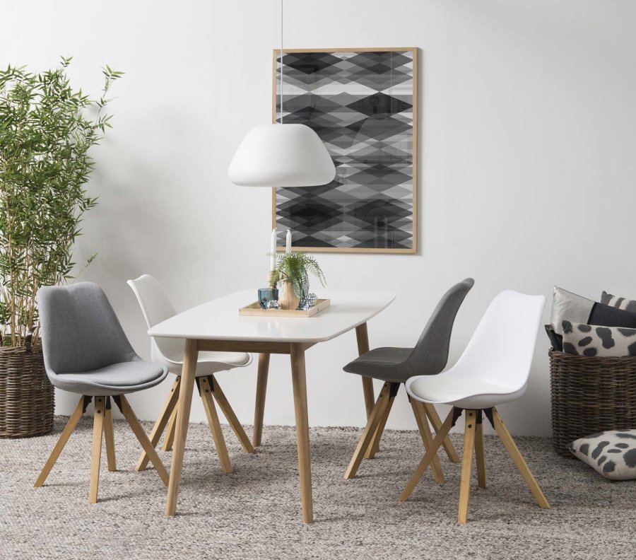 ACT NORDIC Nagano spisebord - hvid/natur egetr