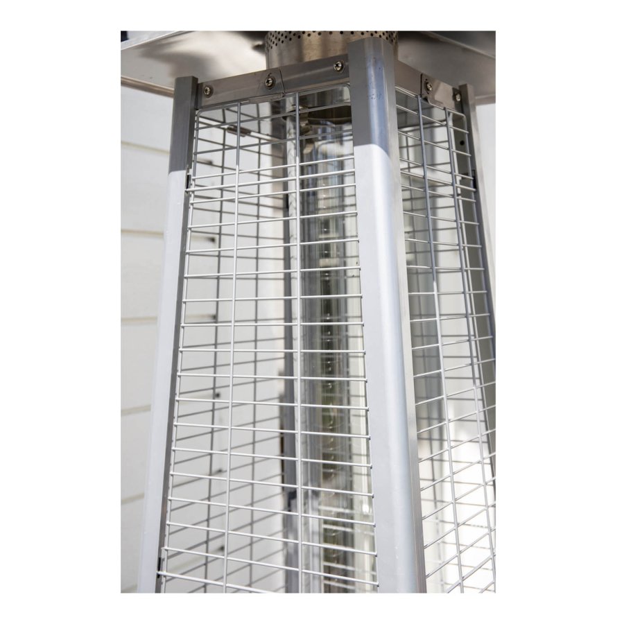 VENTURE DESIGN Hottie Square gas terrassevarmer - slv og sort metal 