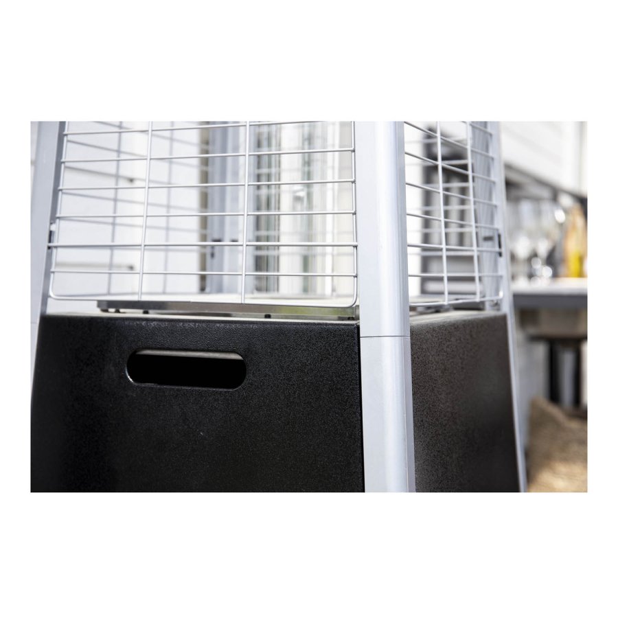 VENTURE DESIGN Hottie Square gas terrassevarmer - slv og sort metal 