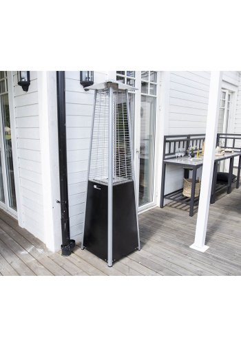 VENTURE DESIGN Hottie Square gas terrassevarmer - slv og sort metal 
