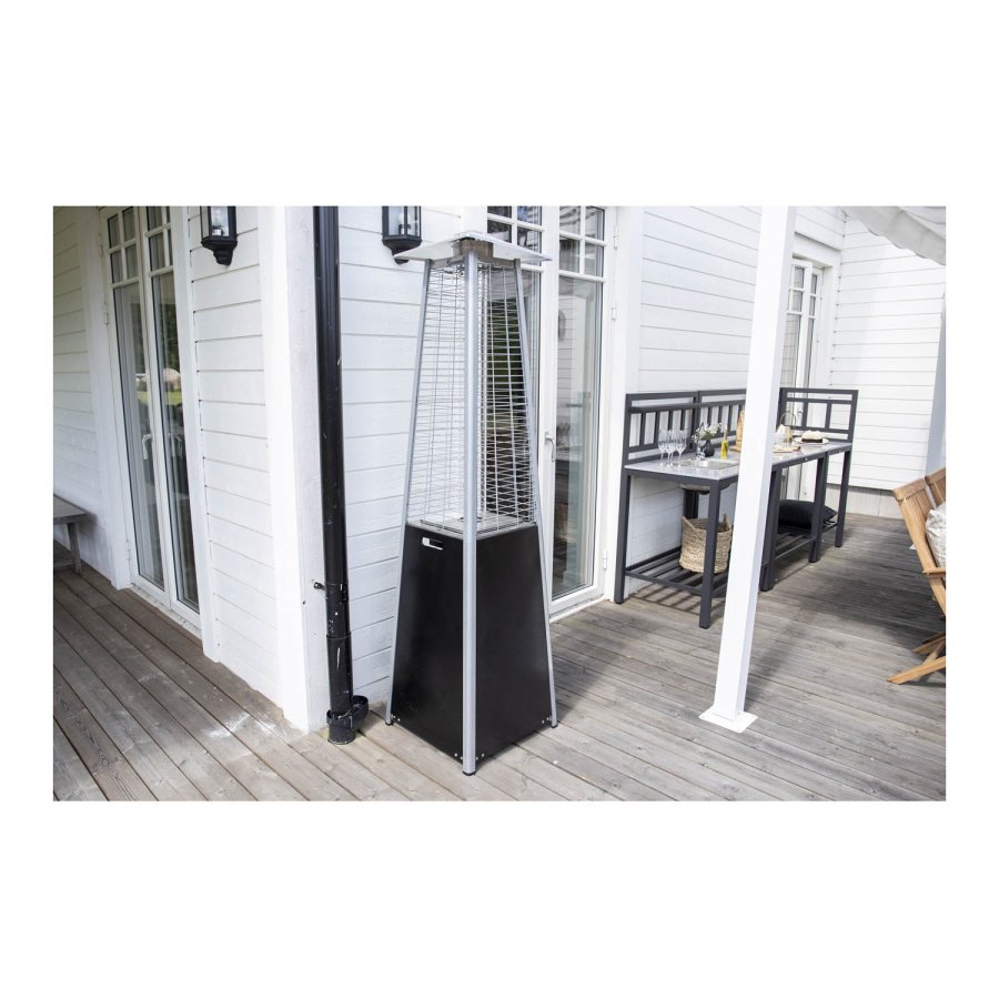 VENTURE DESIGN Hottie Square gas terrassevarmer - slv og sort metal 