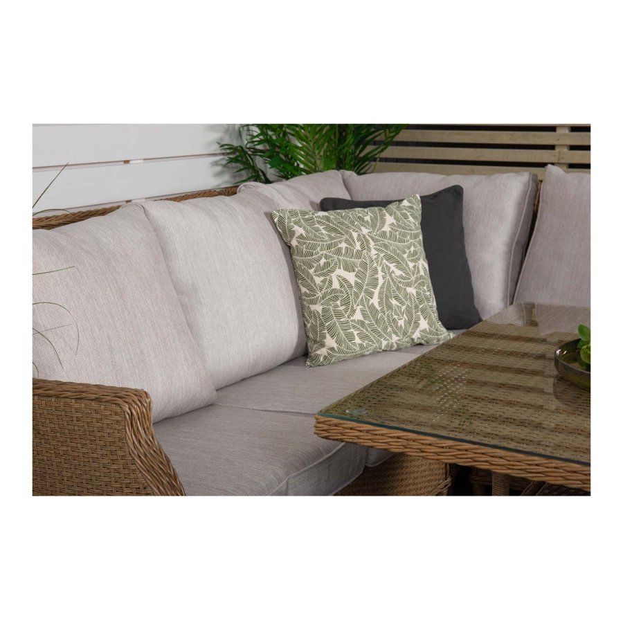 VENTURE DESIGN Vikelund hjrne havesofa m. sand hynder - natur rattan og aluminium
