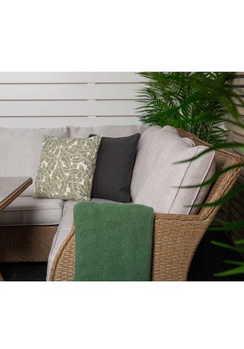 VENTURE DESIGN Vikelund hjrne havesofa m. sand hynder - natur rattan og aluminium