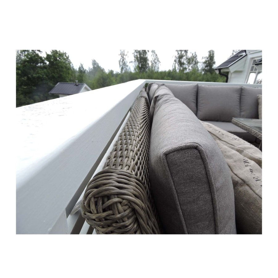 VENTURE DESIGN Vikelund hjrne havesofa m. sand hynder - natur rattan og aluminium