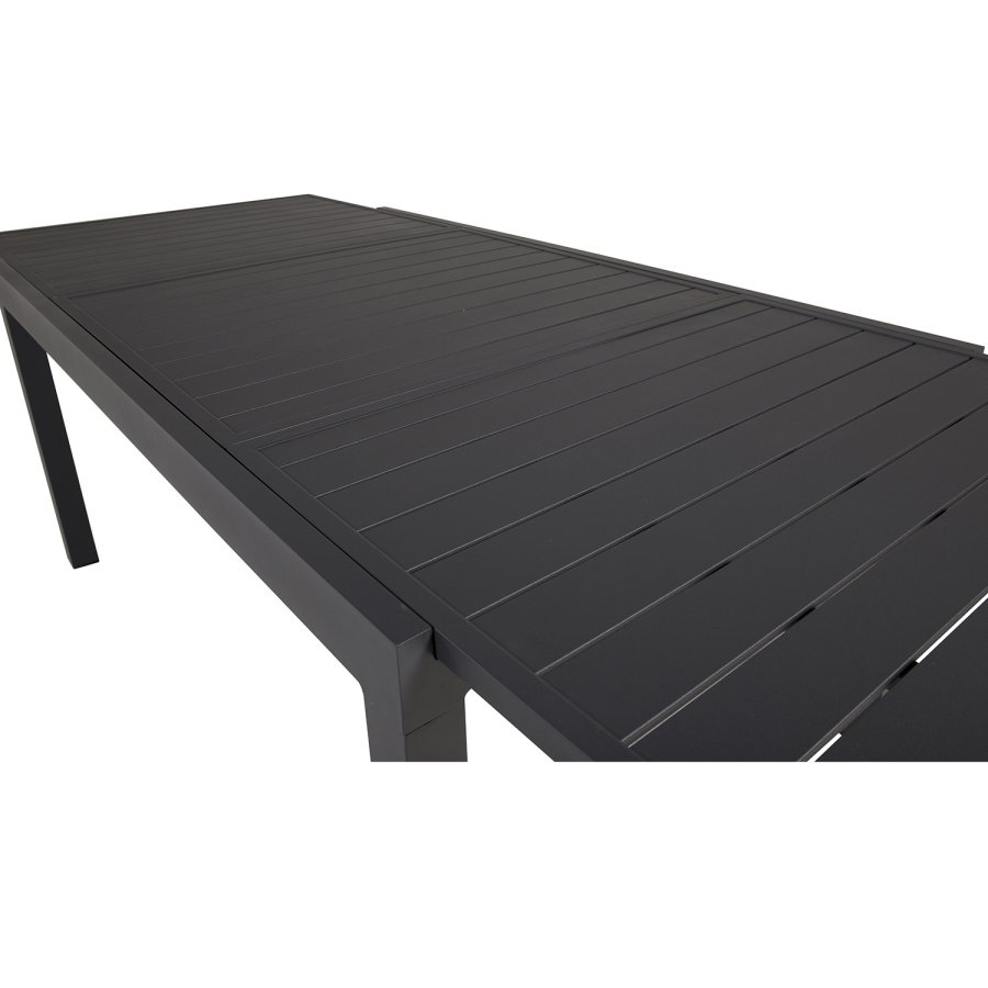 VENTURE DESIGN rektangulr Marbella havebord m. udtrk - sort aluminium 