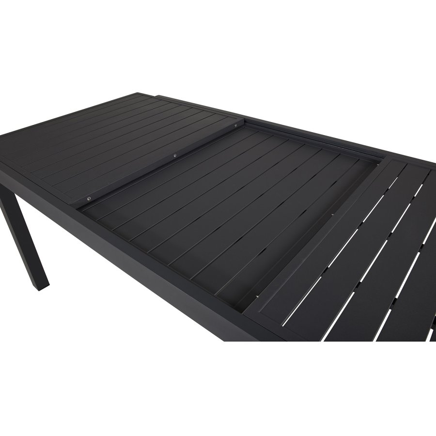 VENTURE DESIGN rektangulr Marbella havebord m. udtrk - sort aluminium 