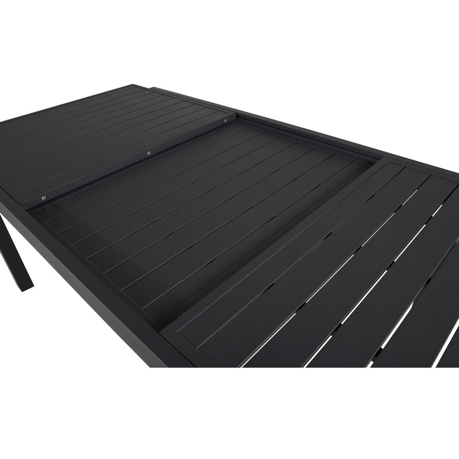 VENTURE DESIGN rektangulr Marbella havebord m. udtrk - sort aluminium 