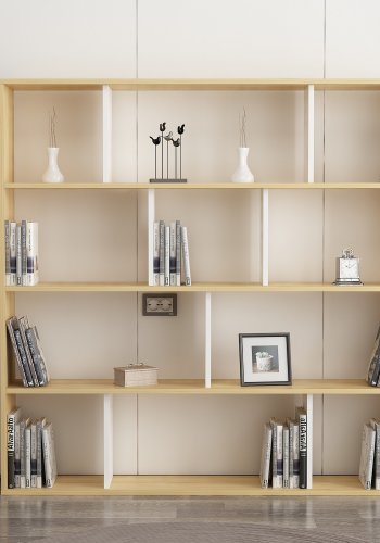 NORDVÄRK Hodbi bogreol - natur og hvid melamin