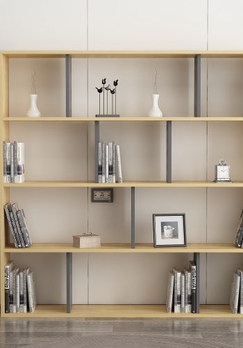 NORDVÄRK Hodbi bogreol - natur og antrcitgr melamin