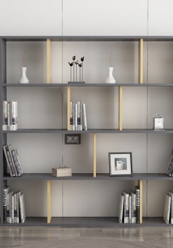 NORDVÄRK Hodbi bogreol - natur og antrcitgr melamin