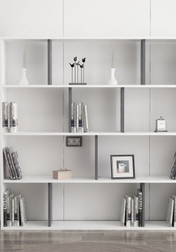 NORDVÄRK Hodbi bogreol - hvid og antracitgr melamin