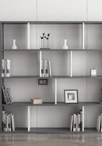 NORDVÄRK Hodbi bogreol - hvid og antracitgr melamin