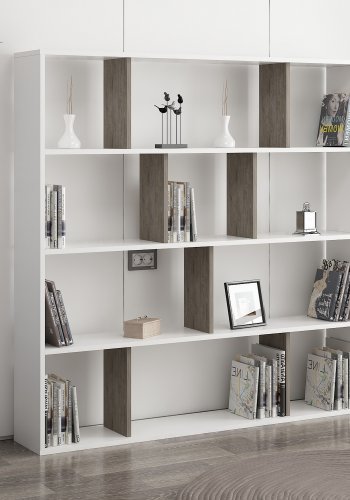 NORDVÄRK Hodbi bogreol - hvid og wenge melamin