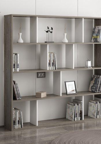 NORDVÄRK Hodbi bogreol - hvid og wenge melamin