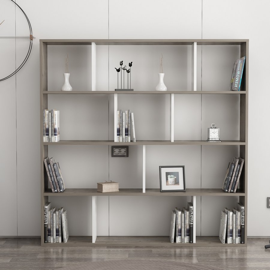 NORDVÄRK Hodbi bogreol - hvid og wenge melamin