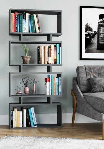 NORDVÄRK Langdon bogreol - antracitgr melamin