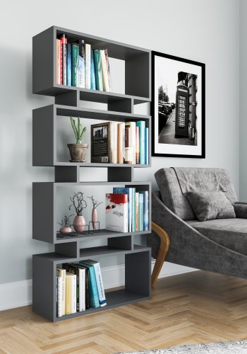 NORDVÄRK Langdon bogreol - antracitgr melamin