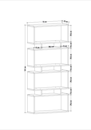 NORDVÄRK Langdon bogreol - antracitgr melamin