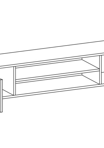 NORDVÄRK Bloom TV-bord, m. 2 lger og 1 hylde - hvid melamin (160x37,4)