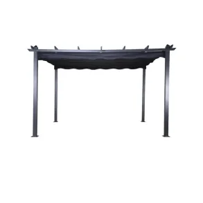 VENTURE DESIGN Lazio pergola, rektangulr - sort polyester og sort aluminium (393x293)