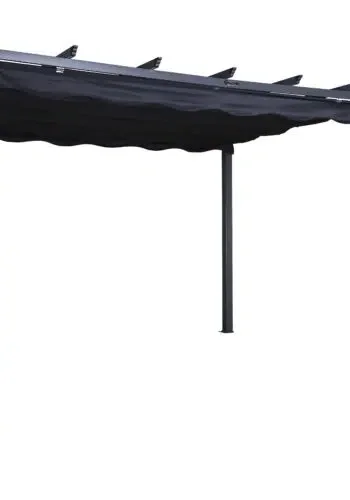 VENTURE DESIGN Lazio pergola, rektangulr - sort polyester og sort aluminium (393x293)