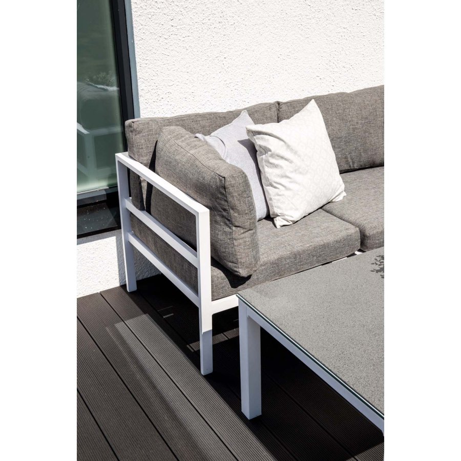 VENTURE DESIGN Copacabana Lyx - hjrne modul - gr hynder og hvid aluminium