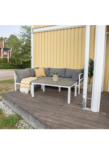 VENTURE DESIGN Copacabana Lyx - hjrne modul - gr hynder og hvid aluminium