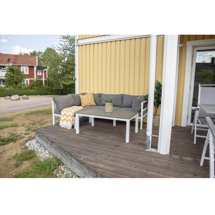 VENTURE DESIGN Copacabana Lyx - hjrne modul - gr hynder og hvid aluminium