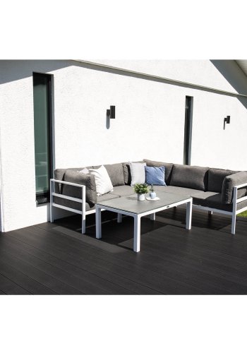 VENTURE DESIGN Copacabana Lyx - hjrne modul - gr hynder og hvid aluminium