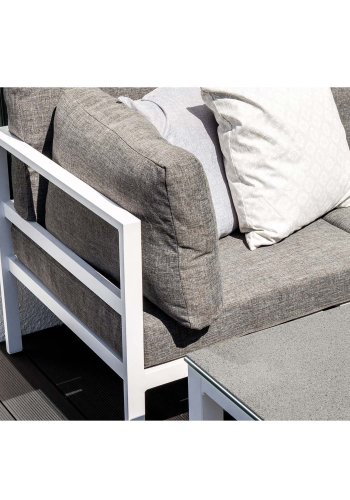 VENTURE DESIGN Copacabana Lyx - hjrne modul - gr hynder og hvid aluminium