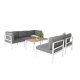 VENTURE DESIGN rektangulr Brasilia havebord - natur teaktr og hvid aluminium (110x60)