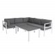 VENTURE DESIGN Copacabana Lyx - midterdel modul - gr hynder og hvid aluminium