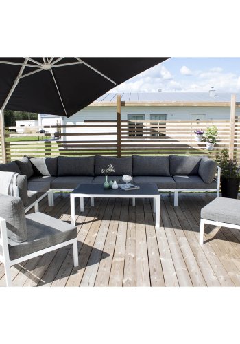 VENTURE DESIGN Copacabana Lyx havebord - gr sprayglas og hvid aluminium