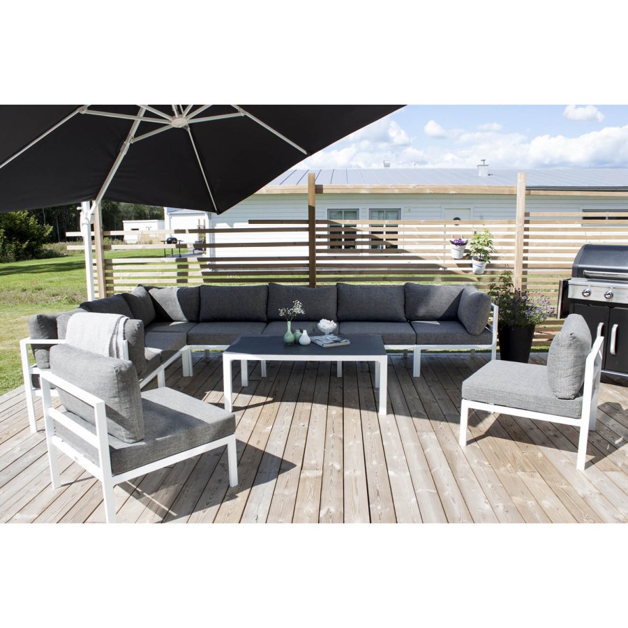 VENTURE DESIGN Copacabana Lyx havebord - gr sprayglas og hvid aluminium